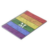ヴィンテージLGBT国旗のプライド悩むレインボーモノグラム ノートブック (左側)