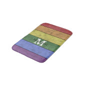 ヴィンテージLGBT国旗のプライド悩むレインボーモノグラム バスマット (アングル)