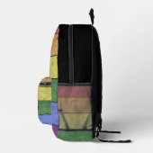 ヴィンテージLGBT国旗のプライド悩むレインボーモノグラム プリントバックパック (右)