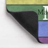 ヴィンテージLGBT国旗のプライド悩むレインボーモノグラム マウスパッド (コーナー)