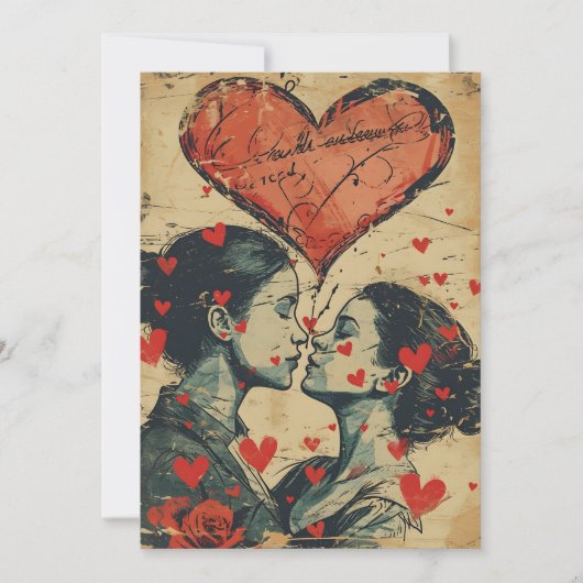 ヴィンテージLGBTQバレンタインデー シーズンカード (正面)