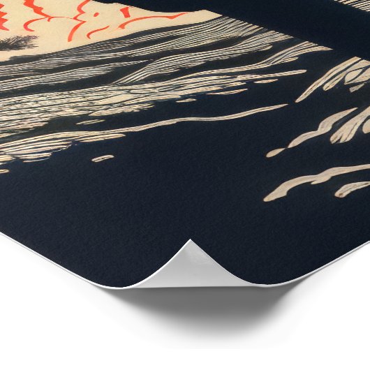 ヴィンテージLinocutポスタエレガントー – スーツ姿の男とH ポスター (角)