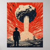 ヴィンテージLinocutポスタエレガントー – スーツ姿の男とH ポスター (正面)