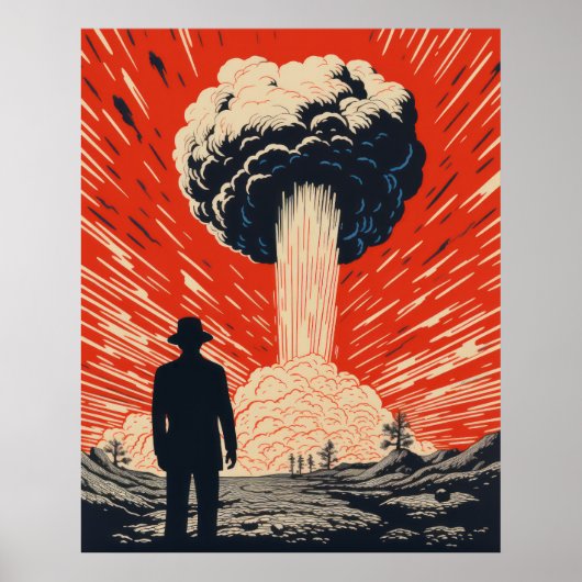 ヴィンテージLinocutポスタエレガントー – スーツ姿の男とH ポスター (正面)