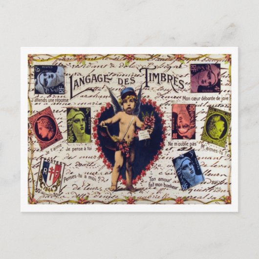 ヴィンテージLOVEはがき ポストカード (正面)