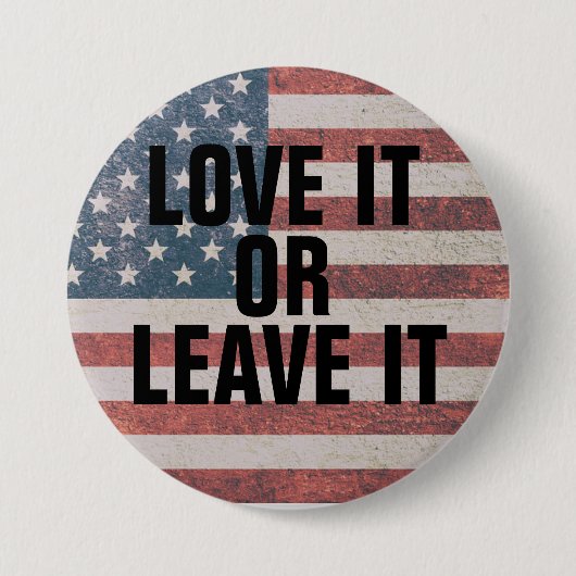 ヴィンテージLOVE ITまたは離れIT USA BIGボタン 缶バッジ (正面)