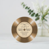 ヴィンテージLPビニル金ゴールドレコードミュージシャン結婚 招待状 (スタンド正面)