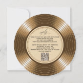 ヴィンテージLPビニル金ゴールドレコードミュージシャン結婚 招待状 (裏面)