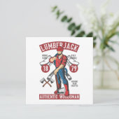 ヴィンテージLumberjackグリーティングカード カード (スタンド正面)