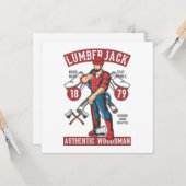 ヴィンテージLumberjackグリーティングカード カード (正面/裏面インサイチュ)