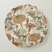 ヴィンテージmarigoldsコットンラウンド装飾用クッション(16インチ) ラウンドクッション (裏面)