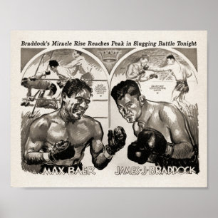 ヴィンテージMax BaerとJames Braddock Poster ポスター