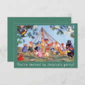 ヴィンテージmaypole動物の子供のパーティの招待状 招待状 (正面/裏面)