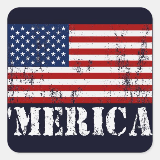 ヴィンテージ'MERICA US Flagスタンプ スクエアシール (正面)