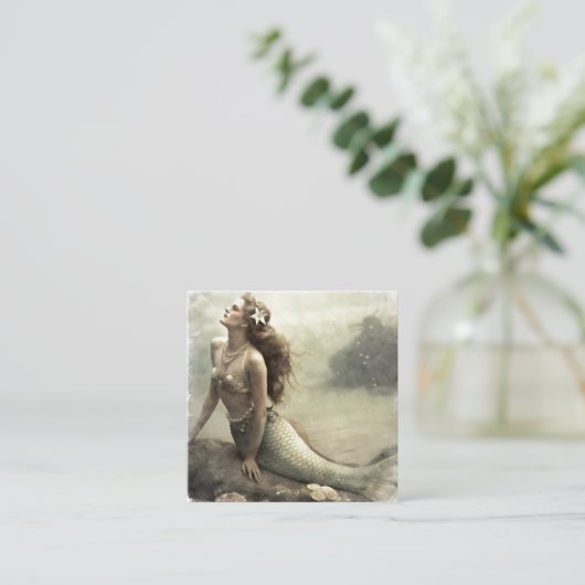 ヴィンテージmermaid mini notecard 2.5インチ ノートカード (スタンド正面)