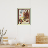 ヴィンテージMGスポーツカー広告ポスター ポスター (キッチン)