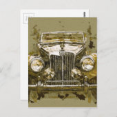 ヴィンテージMGスポーツカー ポストカード (正面/裏面)