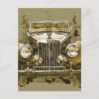 ヴィンテージMGスポーツカー ポストカード