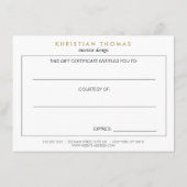 ヴィンテージMODERNISTギフト券 (裏面)