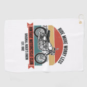 ヴィンテージMotorcycle Est。1982 ゴルフタオル (横)