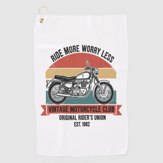 ヴィンテージMotorcycle Est。1982 ゴルフタオル (正面)