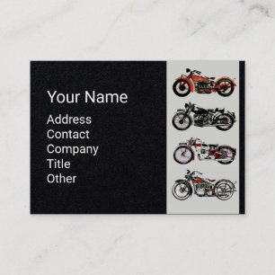 ヴィンテージMOTORCYCLESレッドホワイトブラック紙 名刺