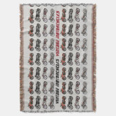 ヴィンテージMOTORCYCLES赤い白灰色の黒 スローブランケット