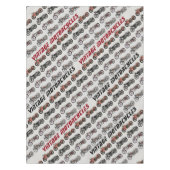 ヴィンテージMOTORCYCLES赤い白灰色の黒 テーブルクロス (正面)