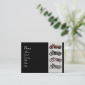 ヴィンテージMOTORCYCLES赤い白灰色の黒 名刺 (スタンド正面)