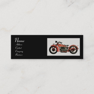 ヴィンテージMOTORCYCLES MONOGRAM赤白灰色ブラック スキニー名刺
