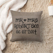 ヴィンテージMr.とMrs.バ結婚ーラップの装飾用クッション クッション (ブランケット)