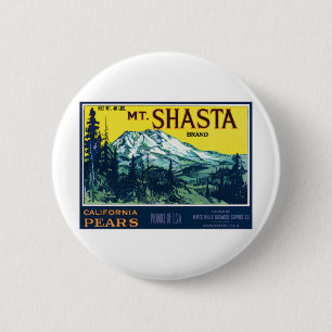 ヴィンテージMt Shsta California梨ラベル 缶バッジ