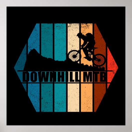ヴィンテージMTB ダウンヒルマウンテンバイク ポスター (正面)