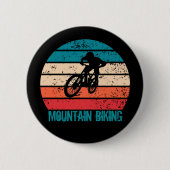ヴィンテージMTB ダウンヒルマウンテンバイク 缶バッジ (正面)