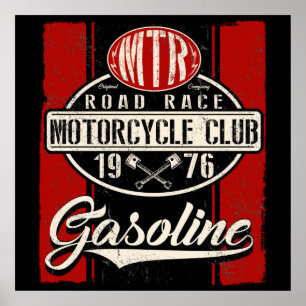 ヴィンテージMTRロードレースオートバイクラブ1976ポスター ポスター