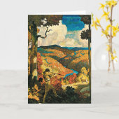 ヴィンテージNCワイエス旅行ポスター、旧ケンタッキー州 カード (黄色い花)