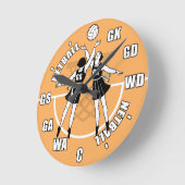 ヴィンテージNetballプレーヤー ラウンド壁時計 (傾斜)