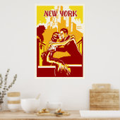 ヴィンテージNew Yorkポスター – 暖色 ポスター (キッチン)