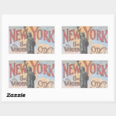 ヴィンテージNew York Rectangleスタンプ 長方形シール (シート)