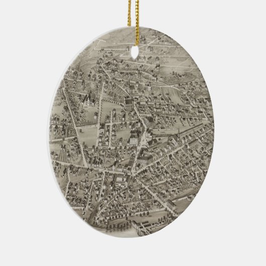 ヴィンテージNewton MAの絵図(1878) セラミックオーナメント (右)