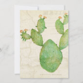 ヴィンテージNopalサボテン水色グリーティングカード 招待状 (正面)