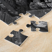 ヴィンテージNYCニューヨークシティマンハッタン白黒 ジグソーパズル (側面)