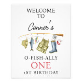 ヴィンテージO-Fish-Ally One 1歳の誕生日ウェルカムサイン フォトプリント (正面)