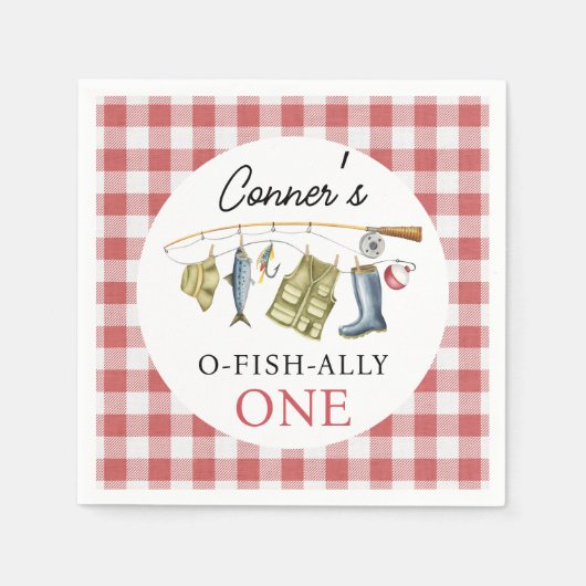 ヴィンテージO-Fish-Ally One 1歳 スタンダードカクテルナプキン (正面)