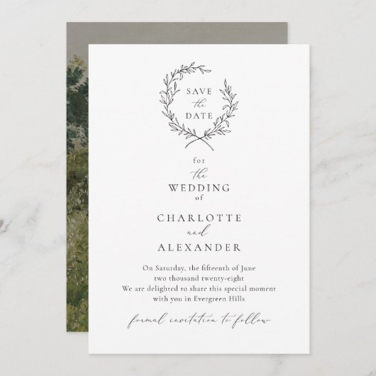 ヴィンテージOatフィールド、インスパイアファインアート、日付の保存 招待状 (正面/裏面)