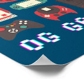 ヴィンテージOGゲーマービデオゲームレトログラフィック ポスター (角)