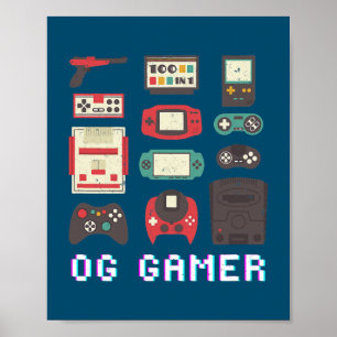 ヴィンテージOGゲーマービデオゲームレトログラフィック ポスター