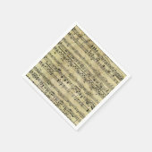 ヴィンテージOld Music Notes紙テクスチャ スタンダードカクテルナプキン (角)