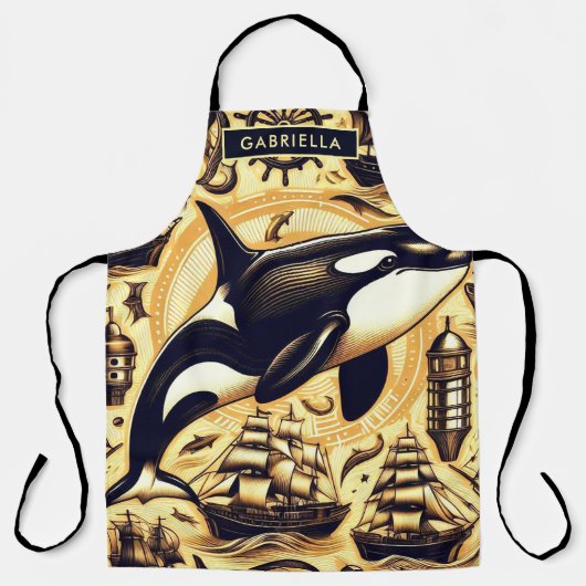 ヴィンテージOrcaパタ航海のーン エプロン (正面)