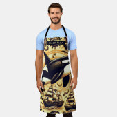 ヴィンテージOrcaパタ航海のーン エプロン (着用した状態)